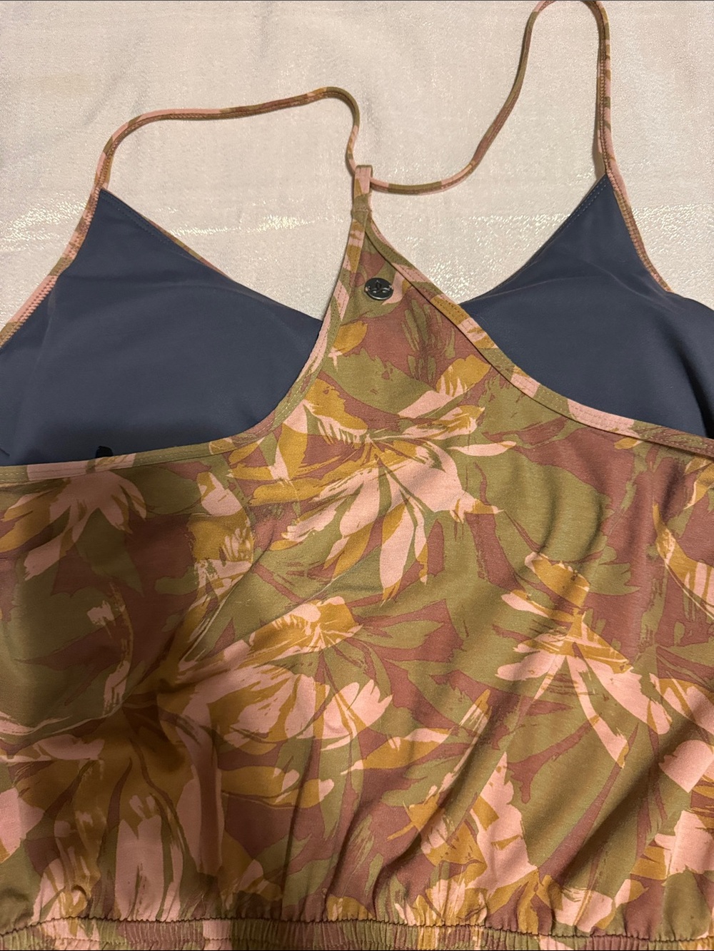 Floral Print Spaghetti Strap Sundress in Olive & Blush - Picture 3 of 4